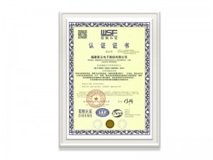 福建星云電子股份有限公司ISO45001證書（中文）